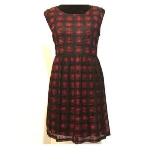 Black and red plaid dress